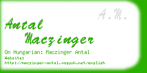 antal maczinger business card